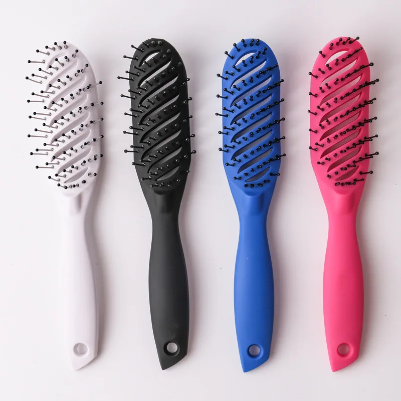 Hair Comb 9-Row Detangling Hair Brush Styling Hairbrush Straight Curly Wet Hair Scalp Massage Brush Women Barber Accessories-animated-img