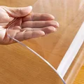 1.5mm Clear Desk Mat Waterproof Plastic Table Cover Protector Crystal Vinyl Tablecloth Clear Desk Pad Protector Easy to Clear preview-1