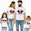 Disney Matching Family Outfits For Birthday Girl Minnie Mouse Theme Party Family Look T-shirt Kids Clothes Father Mother Kids