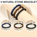 3 Style 8mm Natural Tiger Eyes Lava Rock Protection HANDMADE Bracelet Men's Gift preview-2