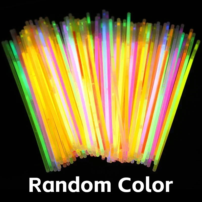 10/100Pcs Fluorescence Sticks Party Multicolor Glowing Stick Bright Colorful Light Bright Bendable Glow Bracelet Party Supplies-animated-img