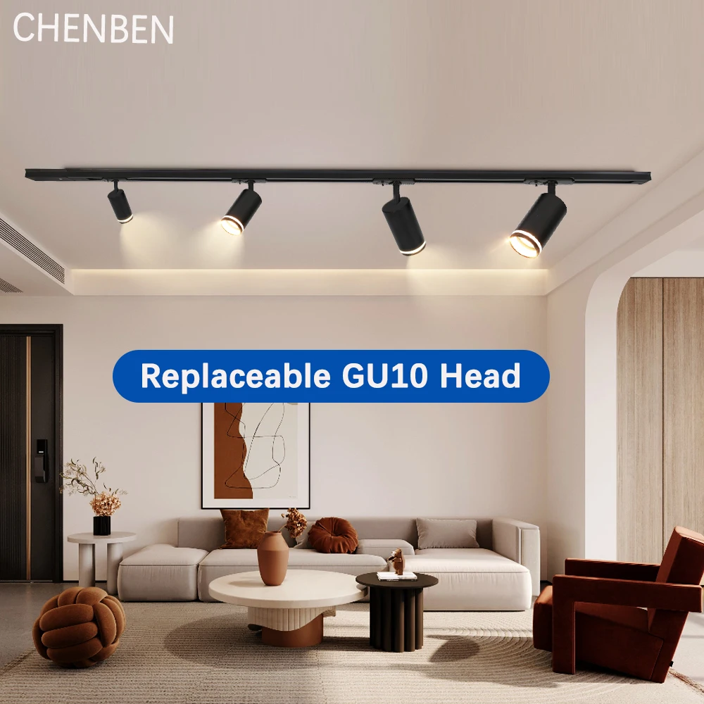 Track Light LED GU10 Bulb Spotlights Fixture Clothing Store Decor Renovation Shop Rail Ceiling Lamp Home Kitchen Led Track Lamp-animated-img