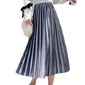 High-Waisted Slimming Long Dress Women's Trendy Velvet Plaid Skirt Medium-Length Slimming Dress For Women Korean Style preview-5