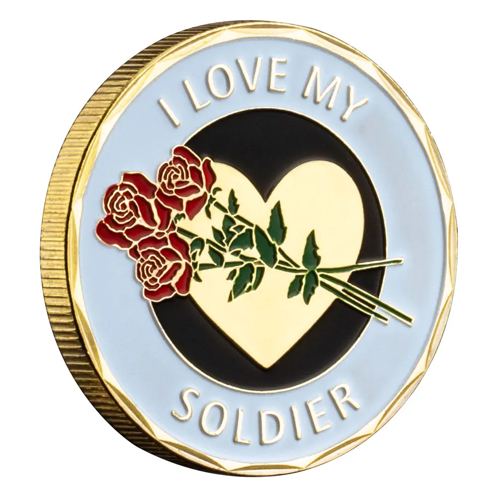 I Love My Soldier Military Silver Plated Souvenir Coin Best Gifts for Soldiers Golden Challenge Coins Home Decoration-animated-img