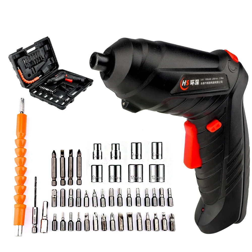 Cordless Electric Screwdriver Rechargeable Lithium Battery Mini Drill 3.6V Power Tools Set Household Maintenance Repair-animated-img