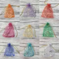 50PCS Moon Stars Drawstring Organza Bags Jewelry Gift Bags Pouches Gold Star Organza Favor Pouches for Christmas Wedding preview-1