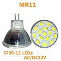 10X Super Bright LED Bulb SMD 5730 MR11 LED lamp 3W 7W 9W  7 9 15LEDs Light GU4 AC/DC 12V - 24v Glass White/Warm White preview-2