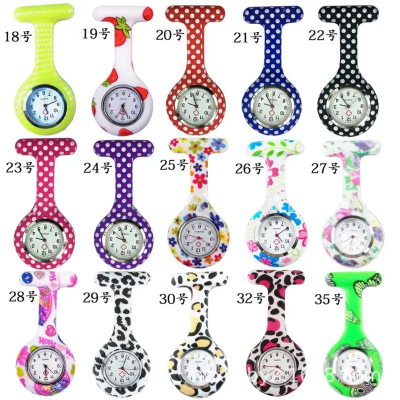Fashion Silicone Nurse Watch Clip-On Analog Digital Brooch Fob Medical Doctor Nurse Pocket Watch Unisex Watches Reloj Bolsillo