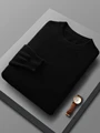 Spring Autumn 100% Pure Merino Wool Pullover Sweater Men O-neck Long-sleeve Cashmere Knitwear Business Clothing Grace Tops preview-1