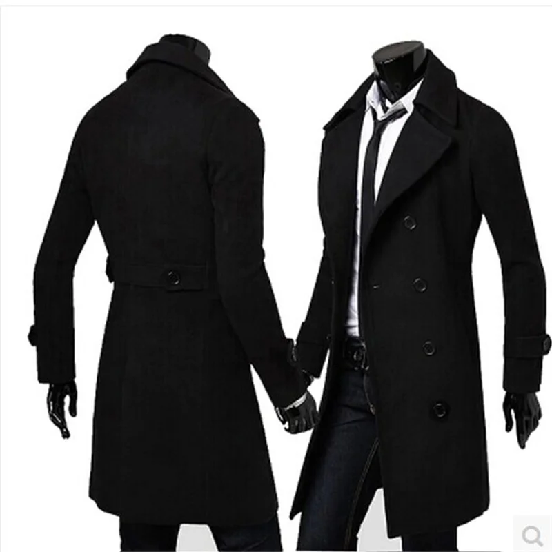 slim black trench coat