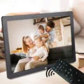 17Inch HD Digital Photo Picture Frame Alarm Clock Player Album Remote Control Black 1440*900