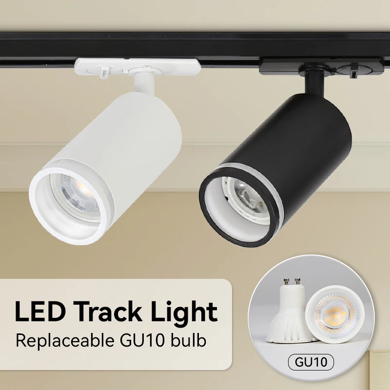 LED Track Light Clothing Store GU10 Focus Rail Spot DIY Bulb Design Fixture Shop Home Kitchen Track Lamp Source lane Spotlight-animated-img