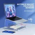 Laptop Holder Acrylic Laptop Stand For Desk Heat Dissipation Hollow Out Clear Notebook Holder For Support 10 To 15.6 Inches