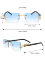1pc Unisex Rimless Plastic Frame Fashion Glasses For Summer Vacation Outdoor Travel Clothing Accessories preview-4