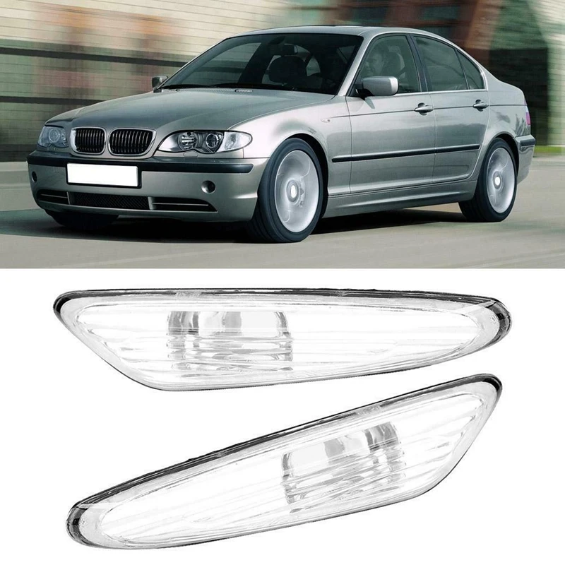 2Pcs Car Turn Signal Side Marker Lamp Cover For-BMW E46 02-05 63137165915 63137165916-animated-img