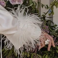 2022 New Arrivals Feather Self Winding Cuff Sleeve Women Fashion Ostrich Slap Bracelets Turkey Fur Slap Wristband S4060 preview-3