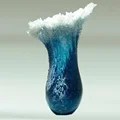 Ocean Wave Small Vase Resin Crafts Ocean Wave Vase Decoration Ocean Series Blue Home Decoration 2024