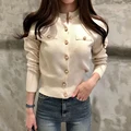 2024 Autumn Long Sleeve Fashion Women Cardigans Sweater Knitted Coat Short Casual Single Breasted Korean Slim Chic Ladies Tops preview-3