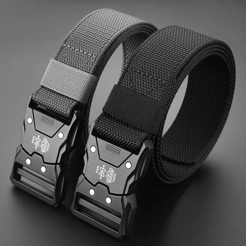 Genuine Tactical Belt Quick Release Outdoor Military Belt Soft Real Nylon Sports Accessories Men And Women Black Belt-animated-img