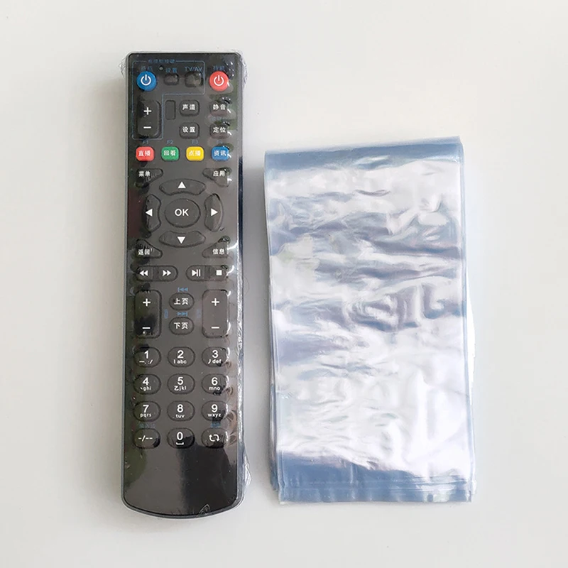 10pcs Transparent Heat Shrink Film Bag For TV Box Video Remote Control Waterproof Dustproof Protective Cover Protector Case-animated-img