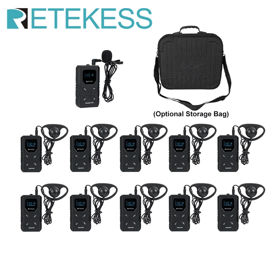 Retekess TT117 FM Tour Guide System Radio Guide Transmitter Receiver for Museum Church Conference Meeting Factory Training-animated-img