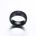 Punk Vintage Stainless Steel Black Ring for Men Fashion Charm Jewelry Wedding Engagement Band Quality Brushed Ring Accessory preview-2