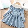 Girls Dress Winter Knitting Sweater Dress Autumn Long Sleeve Princess Dress Vestidos Warm Toddler Girl Clothes Kids Clothing preview-3