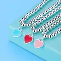 Andara 925 Sterling Silver beads chain Heart pendant Bracelets for Women Street all-match fashion designer Jewelry party wedding preview-2