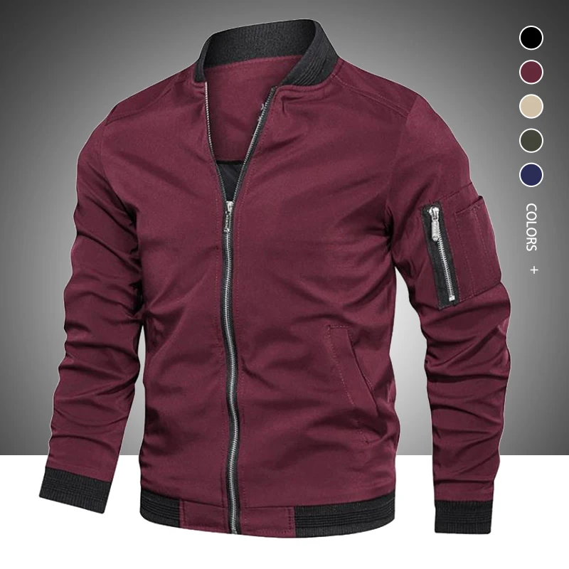 Mens Casual Jacket Fashion Zip 