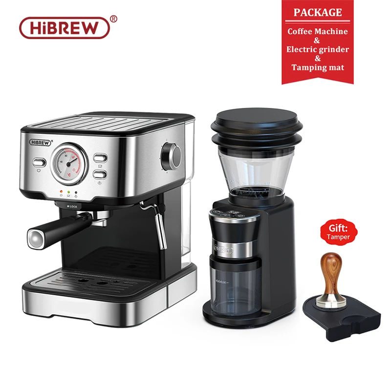 HiBREW Dual Boiler System Barista Pro 20Bar Bean to Espresso Cafetera  Coffee Machine with Full Kit for Cafe Hotel Restaurant H7A