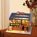 Casa Diy Wooden Miniature Doll House Small House Kit 3D Puzzle Assembly Building Toys With Furniture LED Lights Dollhouse Gifts preview-4