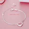 Fine wholesale 925 Sterling silver heart bracelets necklaces for women fashion designer wedding engagement sets Christmas gift preview-2