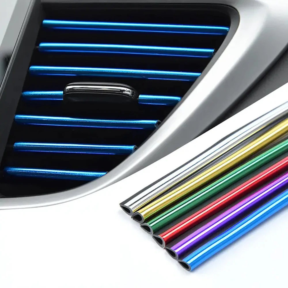 10pcs 20cm Stylish Car Air Conditioner Trim Strips -U Shape Moulding for Vent Protection Durable  Design Enhances Interior Look!-animated-img