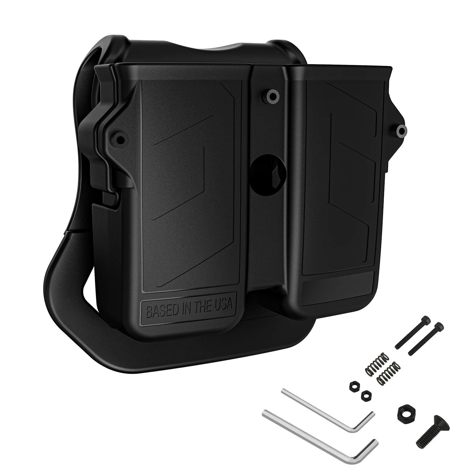 Double Mag Holder, Universal Mag Holder for 9mm 10mm .40 .45 Single & Double Stack Mag Pouch-animated-img