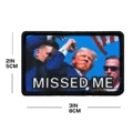 Trump Fist in the Air 'Missed Me' 2"x3" Morale Patch - Humorous Military Meme with Hook and Loop preview-4