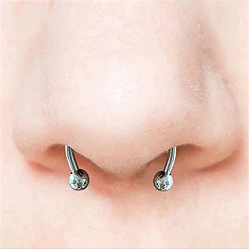 Magnetic Horseshoe Nose Rings, 316L Stainless Steel, Faux Septum Rings, Fake Piercing, Clip on, Hoop Rings, Gift for Women, Girl preview-3