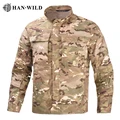 HAN WILD Men Autumn Outdoor Hiking Jackets Waterproof Casual Running Sports Coat Jacket Hiking City Commute Fashion Coat preview-3