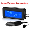 DC 12V Car Mini LCD Digital Thermometer Waterproof Probe Indoor Outdoor Convenient Temperature Sensor With 1.5M Probe Cable