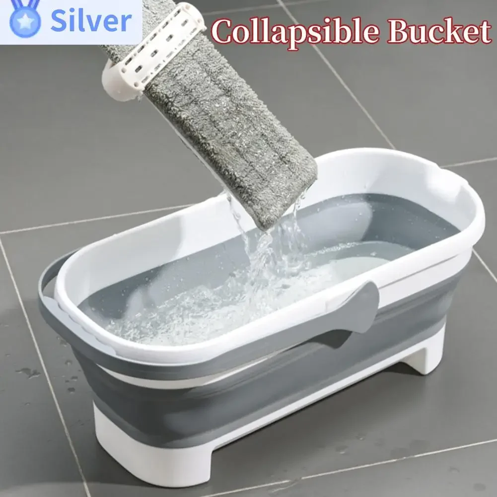 Collapsible Bucket Portable Folding Mop Bucket Silicon Bucket For Car Washing Fishing Camp Household Cleaning Bathroom Accessory-animated-img