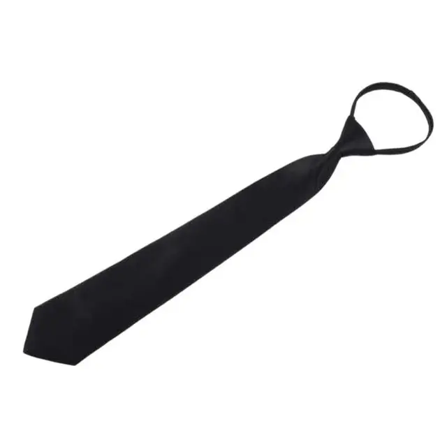 8cm Black Zipper Tie Color Matte Tie Black Clip On Tie Security Tie Doorman Steward Matte Black Tie Clothes Accessories