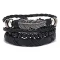 Modyle Multi-layer Gothic Leather Bracelet Set Punk Viantage Wings Charms Handwoven Bracelets for Men Jewelry Gifts preview-1