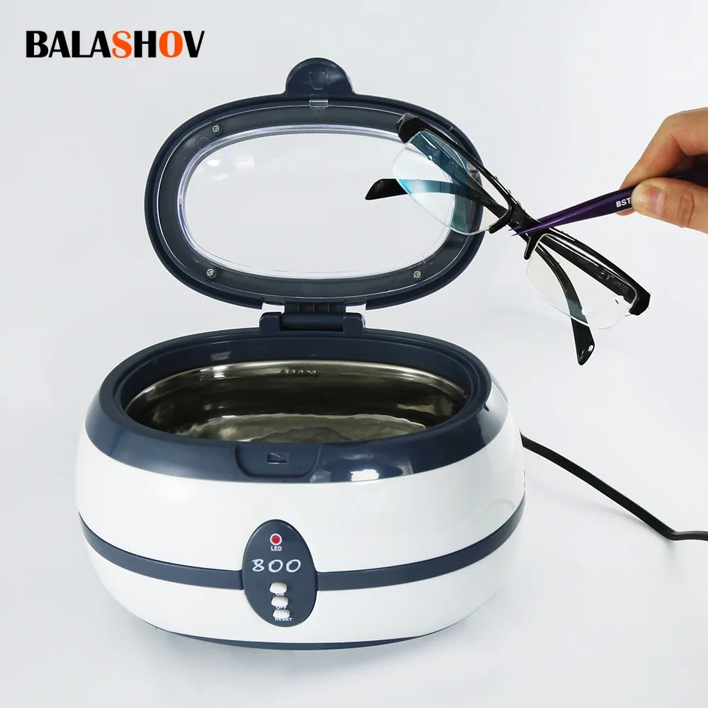 Ultrasonic Cleaner 600ML Bath Timer for Jewelry Parts Glasses Manicure  Stones Cutters Dental Razor Brush Ultrasound Sonic
