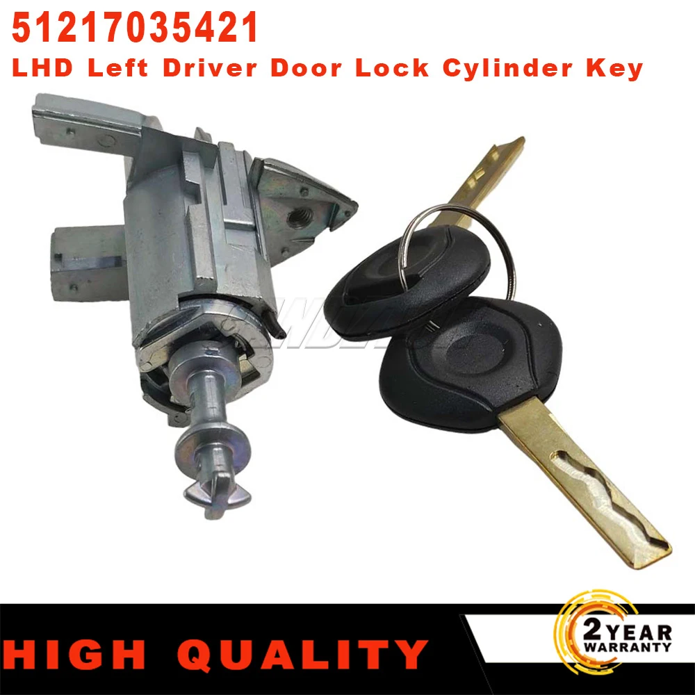 For BMW E53 X5 2000-2006 X3 E83 2003-2010 Left Driver Side Door Lock Barrel With 2 keys 5121 7 035 421 51217035421-animated-img