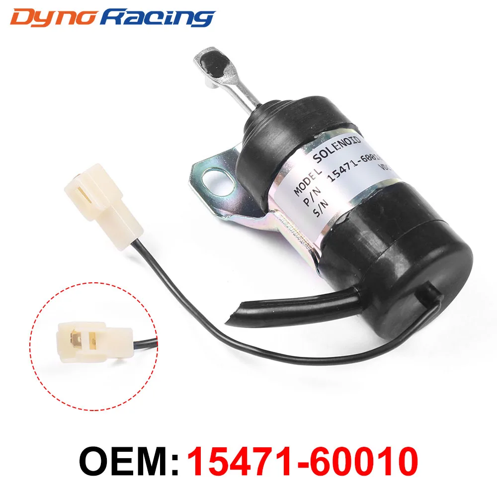 For Kubota Denso Fuel Shut-Off Solenoid 052600-1001 052600-1000 15471-60010 12V Fuel Shut Off Solenoid-animated-img