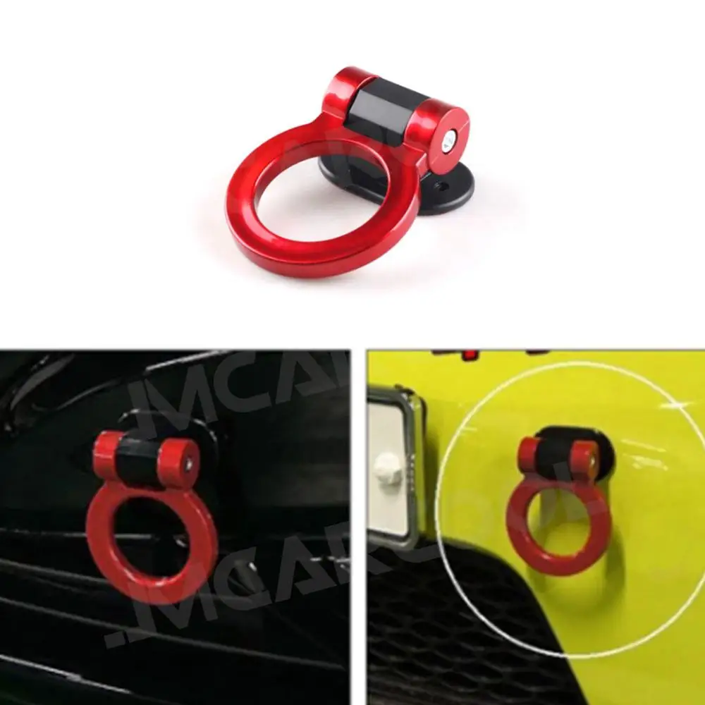 Car Accessorise Styling Trailer Hooks Sticker Decoration Auto Rear Front Trailer Simulation Racing Ring Vehicle Towing Hook-animated-img