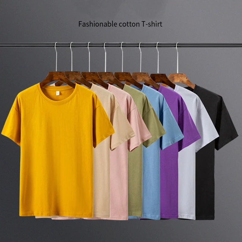 Αγορά Τοπ  2020 Men's T Shirt 8 Basic Colors Short Sleeve Slim T-shirt  Young Men Pure Color Tee Shirt 3XL Size round Neck Top Tee Causal