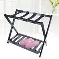 Double-Layer Luggage Rack Foldable Space-Saving Home Storage Excellent Load-Bearing Capacity for The Bedroom and Guest Room