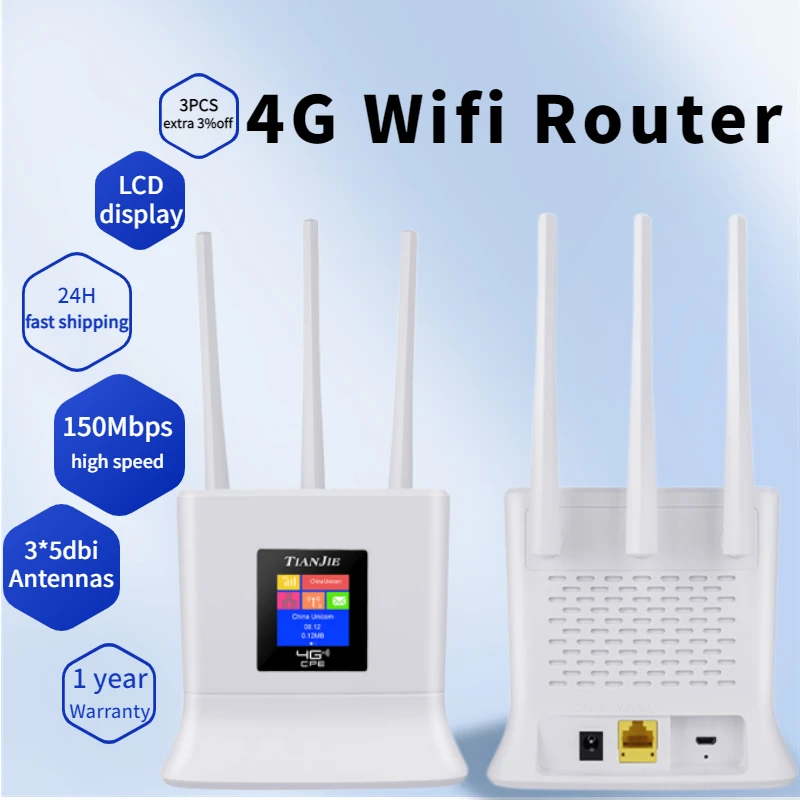 Купить Алиэкспресс | TIANJIE 150Mbps 4G Wifi Router Sim Card Wireless ...