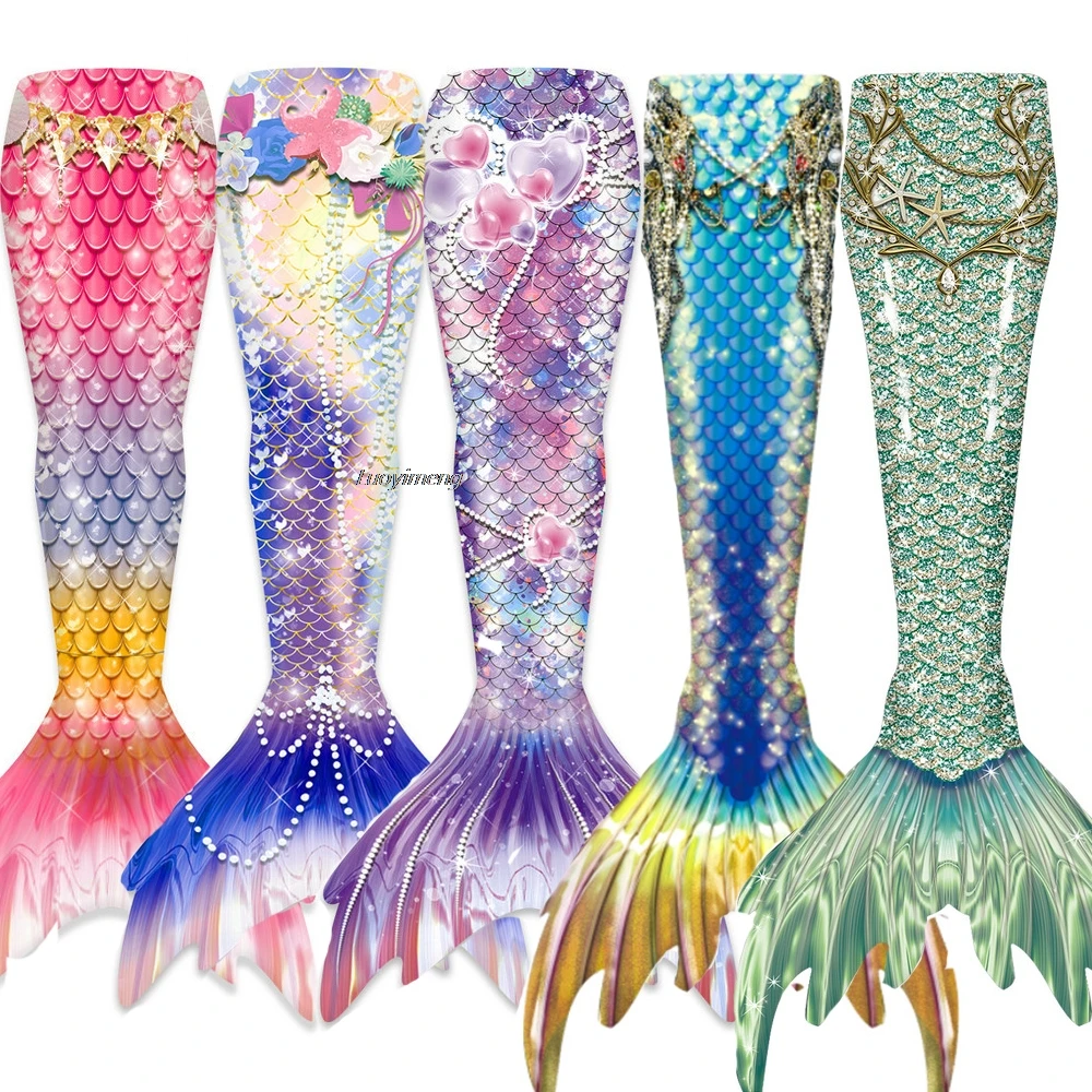 New Adult Mermaid Swimsuit Swimmable Mermaid Tail for Girls Swimming Summer Mother Kids Beachwear Mermaid Tail Cosplay Costume-animated-img