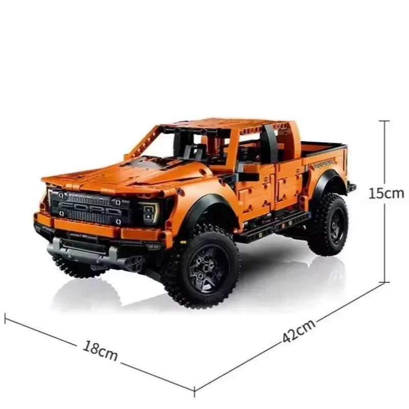 New Technical 1300+PCS Ford Raptors F-150 Pickup Truck Racing Car Building Blocks Vehicle Assemble Model Brick Toy For Kids Gift-animated-img